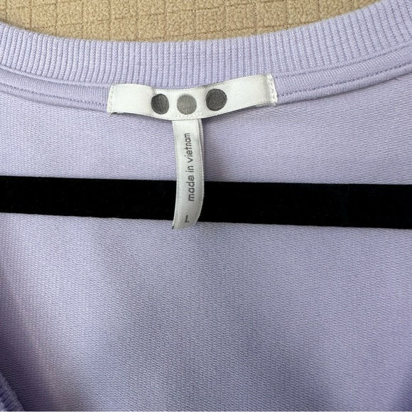 Three Dots Recycled Terry V-Neck Pullover Sweater Womens L Purple 3/4 Sleeve - Picture 4 of 10